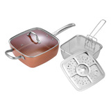 Utensilios De Cocina Pot Copper Chef, Juego De Sartenes Anti