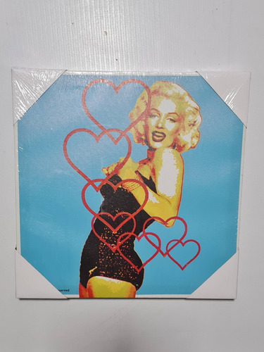 Cuadro Decorativo Canvas Marilyn Monroe 30x30 Cm Celeste 