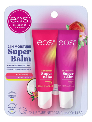 Balsamo Labial Eos Super Balm, Coconut Milk / Honey Apple