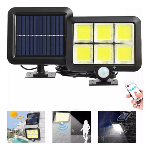 Reflector Led + Panel Solar Sensor Movimiento Led Cob Nuevo!