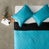 Quilt De Verano Bicolor Turquesa Negro Af De Cannon (king)