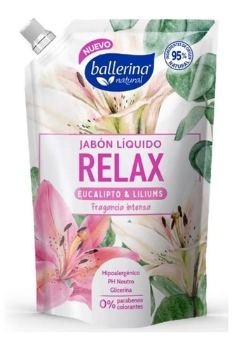 Jabon Liquido Ballerina Relax Eucalipto & Liliums 750 Ml