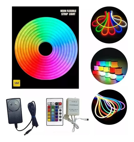 Manguera Tira Luces Neon Led Rgb Flexible 5 Mts Ip65