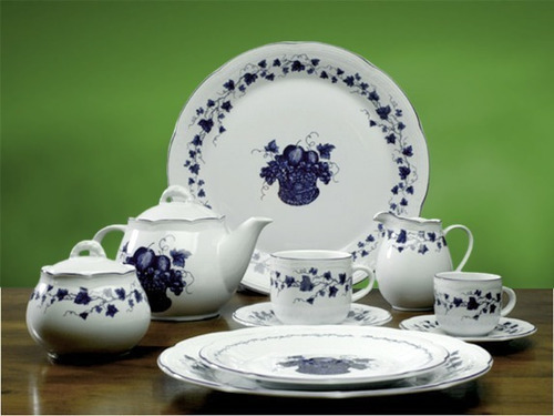 Tazas De Desayuno Con Plato Set Juego X 6 Vajilla Tsuji 1832