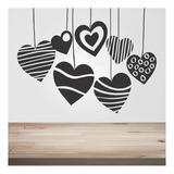 Vinilo Decorativo Pared Corazones Colgando