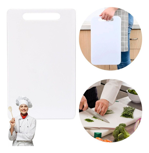 Tábua De Carne De Pvc Branco Profissional Higienica 43x27cm Liso