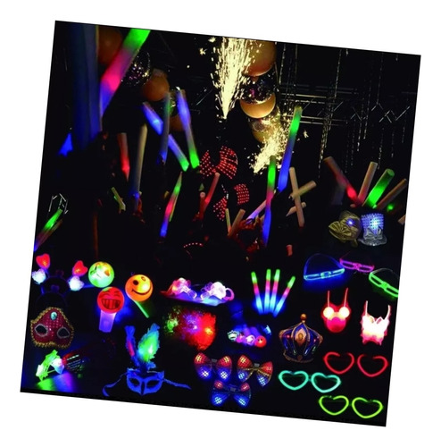 Combo Cotillon Luminoso Led Fluo Neon 200 Art./ 100 Personas