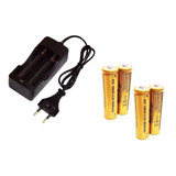 Kit Carregador Duplo 3.7/4.2v+ 4 Bateria 18650 4.2v 8800mah 