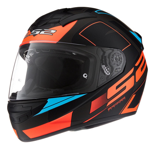 Casco Ls2 Ff352 Cypress Matt Black Orange 