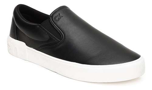 Tenis Calvin Klein Original Hombre Casual Comodo Piel Negro