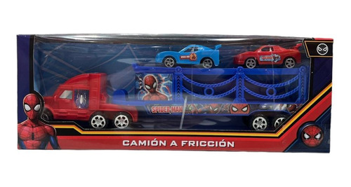 Camion Spiderman A Friccion Super Con 2 Autitos Excelentes