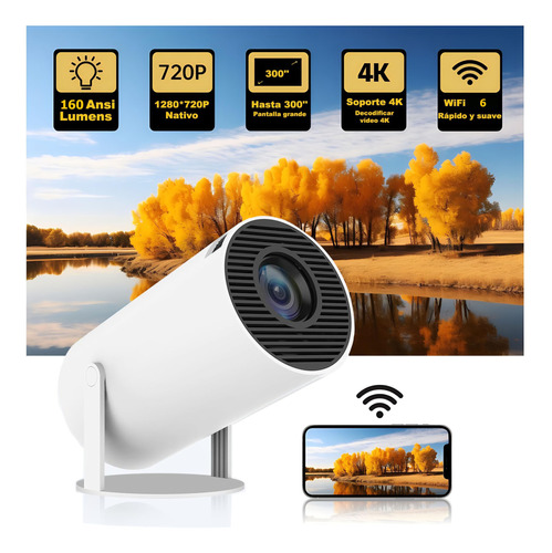 Proyector Wifi6 5g Android11 1080p Hd 4k 10k Lumens Portátil