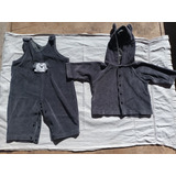 Conjunto Enterito Campera Marca Voss Talle 12 Meses Gris