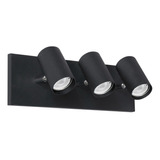 Aplique Baño Pared 3 Luces Negro Moderno Led Gu10 Vg