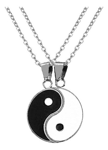 Juego De 4 Anillos Y Collar Yin Yang Para Amigos O Parejas