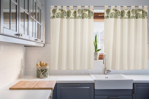 Cortinas Para Cocina Juego Paños Natural Planta Jean Cartier