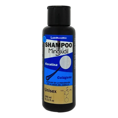 Shampoo Con Minoxidil Sin Sal Keratina Colageno Anti Caida Labs ncredible 240 Ml | MercadoLibre