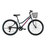 Bicicleta Oxford Luna Aro 24 Negra Con Letras Rosadas S