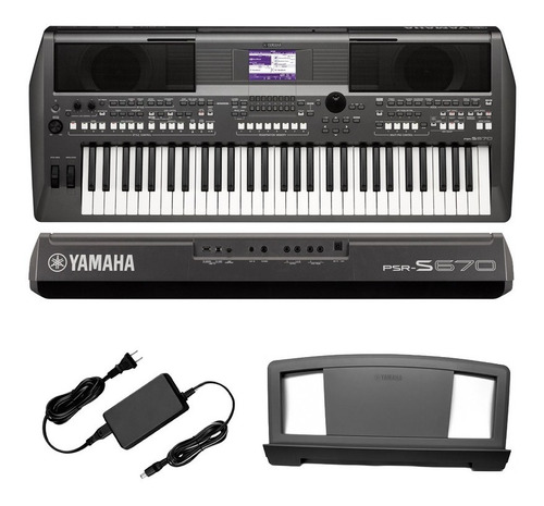 Teclado Arranjador Yamaha Psr S670 61 Teclas C/ Fonte Bivolt