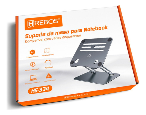 Suporte De Mesa Para Notebook Aero Stand Hrebos Hs-334