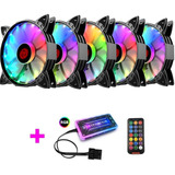 Kit De 5 Ventiladores Pc Gamer Amarillo 120 Mm Rgb Colors