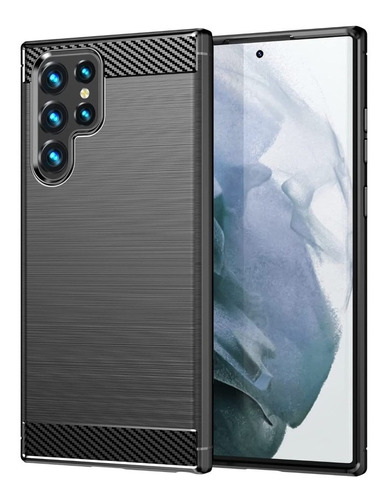 Funda Tpu Fibra Carbono Rugged Para Samsung S22 Plus Ultra