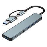 Adaptador Usb C Hub Tipo C 8 En 1 Multipuerto Usb 3.0 Sd Tf