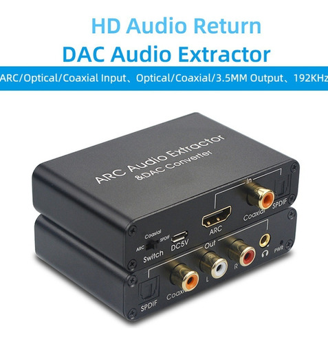 Adaptador De Audio Arc De 192 Khz, Extractor De Audio Hd Dig