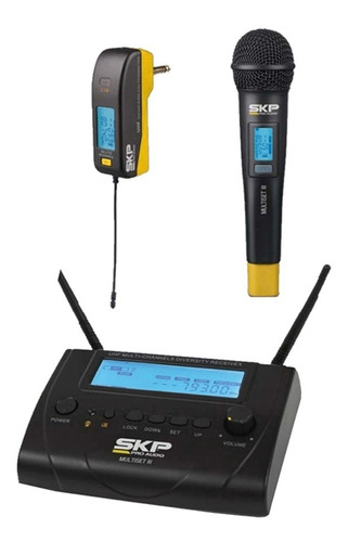 Microfono Inalambrico Skp Uhf Multiset 3 De Mano+instrumento