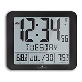 Reloj Maratón Cl030027-fd-bk Delgado Atómica De Pared Con Te