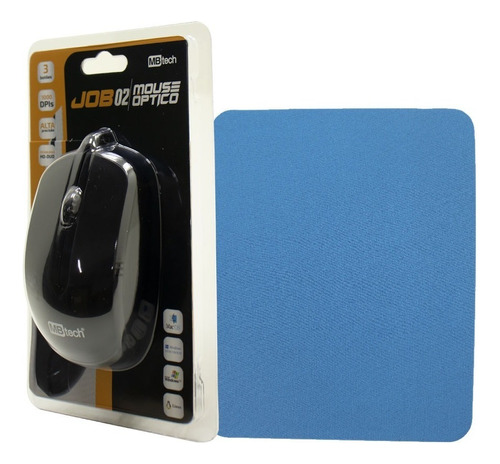 Mouse Usb Com Fio 1000 Dpi + Mouse Pad Grátis 