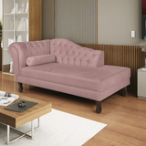 Diva Recamier Dora 130cm Lado Direito Linho Rose Fe