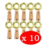 Pack 10 Luces Hada Tipo Corcho 2mtr Amarillo Multicolor