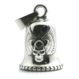 Campana Suerte Skull Wing Chopper Biker Bell Guardian