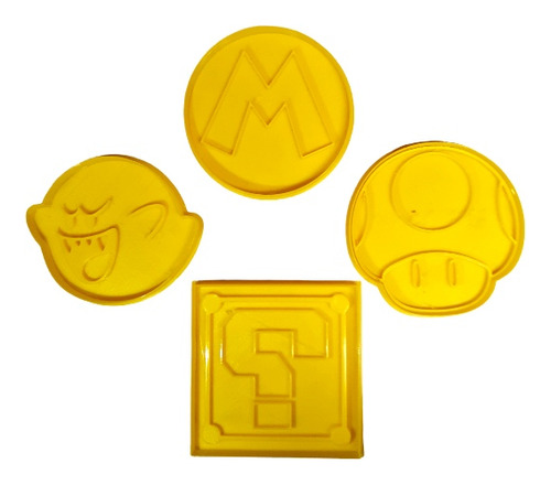 Set X 4 Mario Bros Cortadores Y Marcadores 10 Cm 