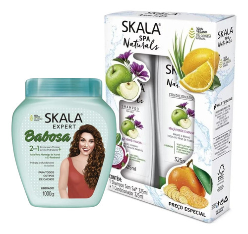 Kit Skala Babosa 2 En 1 Máscara + Shampoo Y Acondicionador