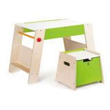 Mesa Banco Infantil Hape Madera Juego Dibujo Pintura Carpa