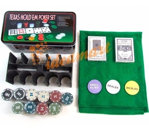 Juego De Póquer Texas Hold'em Poker Set Tin