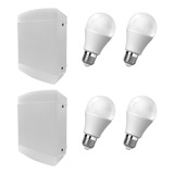 Aplique Pared Difusor Blanco Foco Led Bulb 9w Cálida Combo 2