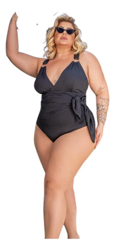 Maiô Plus Size Saia Embutida Maiô Vestido Saída De Banho