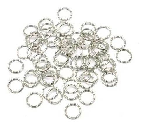 100 Peças Argola Elo Metal P/ Bijuterias Prata 1.0mm*10mm 