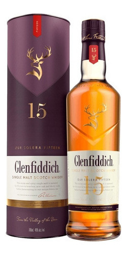 Whisky Glenfiddich Single Malt 15 Años, 750cc Con Estuche