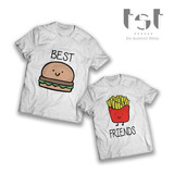 Playeras De Pareja Amigos Best Friends Hamburguesa Y Papas