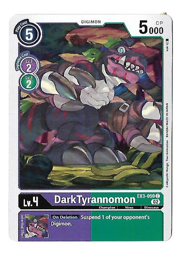 Digimon Ccg Darktyrannomon - Common Ex3 Frete Incluso