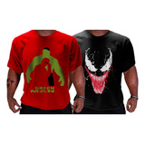 Doble Pack Remeras Deportivas Héroes Green Man Venom Genetic