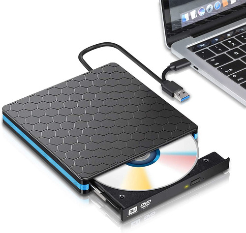 Unidad De Dvd Externa, Usb 3.0 Tipo-c Cd Dvd +/-rw