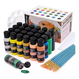 Kit Pinturas Profesionales Acrilico Oleo Lienzo + Accesorios