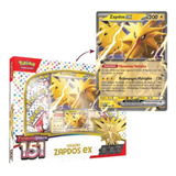 Box Kit Card Pokémon Zapdos Ex 6 Boosters 151 Carta Original