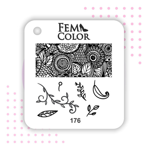 Placa De Stamping Acrilico Lefemme Mod 176  Local Flores