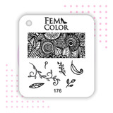 Placa De Stamping Acrilico Lefemme Mod 176  Local Flores